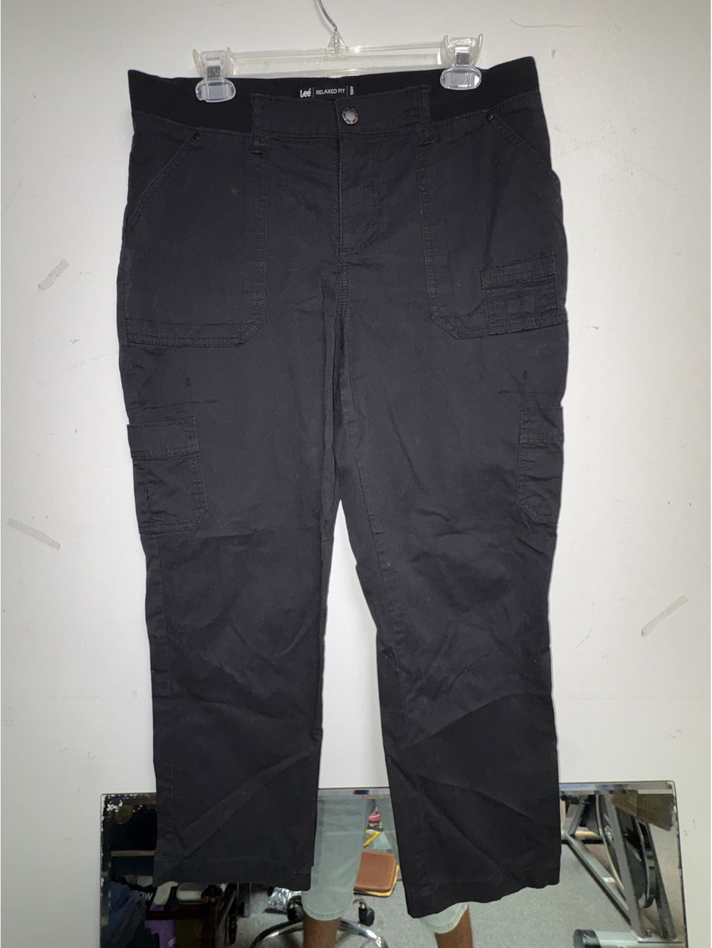 Lee Relaxed Fit Black Cargo Pants Size 36 Waist